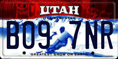 UT license plate B097NR