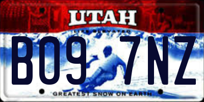 UT license plate B097NZ