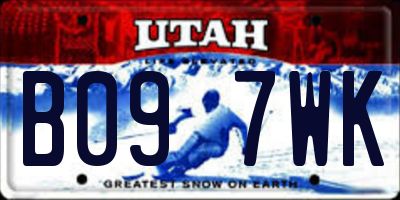 UT license plate B097WK