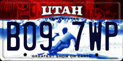 UT license plate B097WP