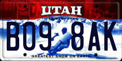 UT license plate B098AK
