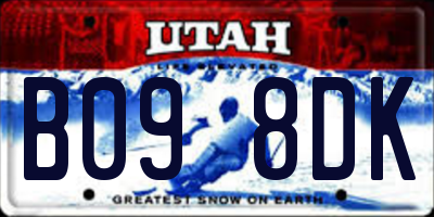 UT license plate B098DK