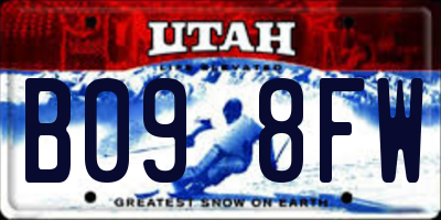 UT license plate B098FW
