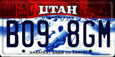 UT license plate B098GM