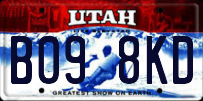 UT license plate B098KD