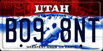 UT license plate B098NT