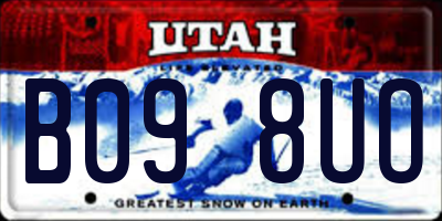UT license plate B098UO