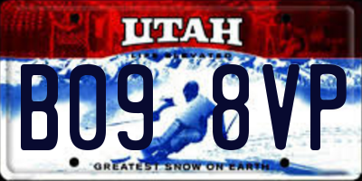 UT license plate B098VP