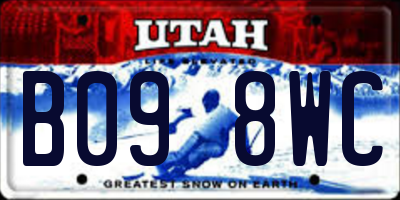 UT license plate B098WC