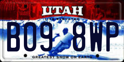 UT license plate B098WP