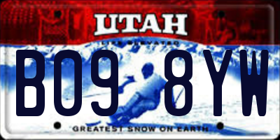 UT license plate B098YW