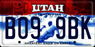UT license plate B099BK