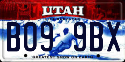 UT license plate B099BX