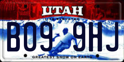 UT license plate B099HJ