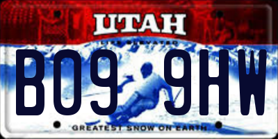 UT license plate B099HW