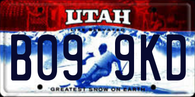 UT license plate B099KD
