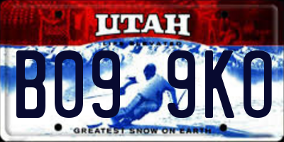 UT license plate B099KO