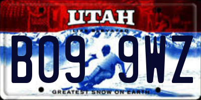 UT license plate B099WZ