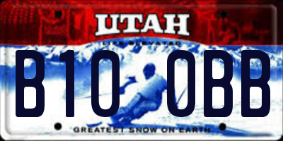 UT license plate B100BB