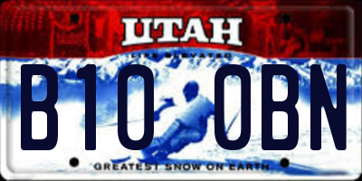 UT license plate B100BN