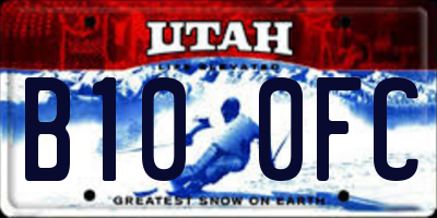 UT license plate B100FC