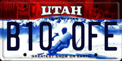 UT license plate B100FE