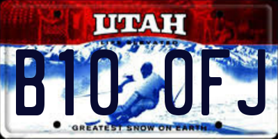 UT license plate B100FJ