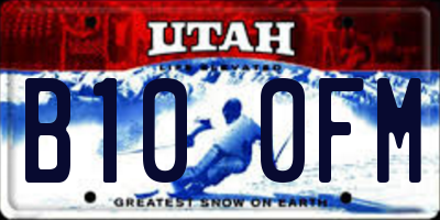 UT license plate B100FM