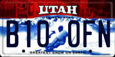 UT license plate B100FN