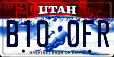 UT license plate B100FR