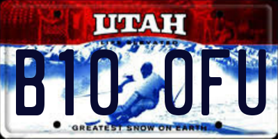UT license plate B100FU