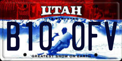 UT license plate B100FV
