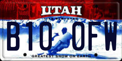 UT license plate B100FW