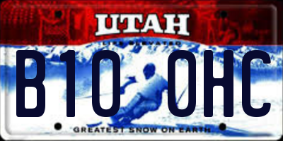 UT license plate B100HC