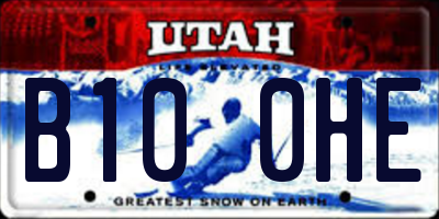 UT license plate B100HE