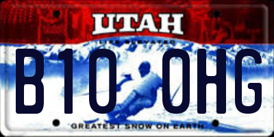UT license plate B100HG