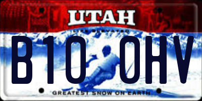 UT license plate B100HV