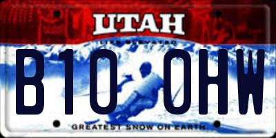 UT license plate B100HW