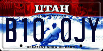 UT license plate B100JY