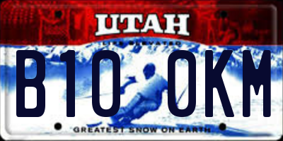 UT license plate B100KM