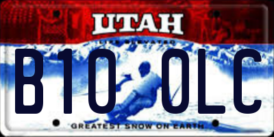 UT license plate B100LC