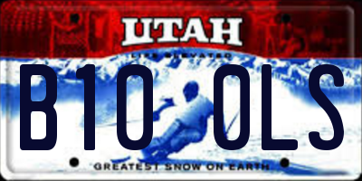 UT license plate B100LS