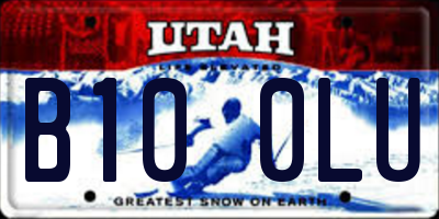 UT license plate B100LU