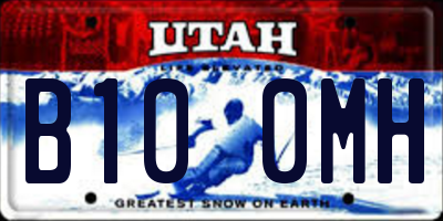 UT license plate B100MH