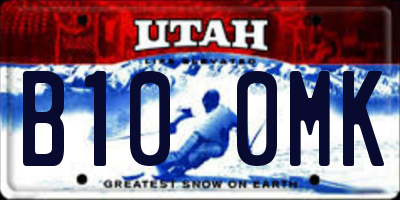 UT license plate B100MK