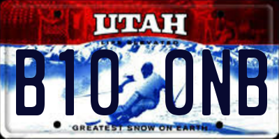 UT license plate B100NB