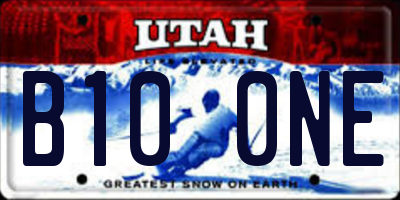 UT license plate B100NE