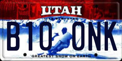 UT license plate B100NK