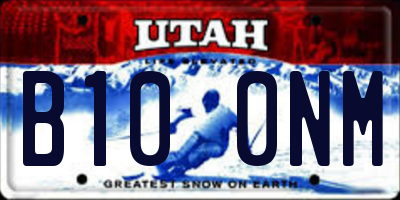 UT license plate B100NM