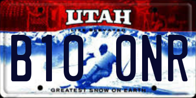 UT license plate B100NR